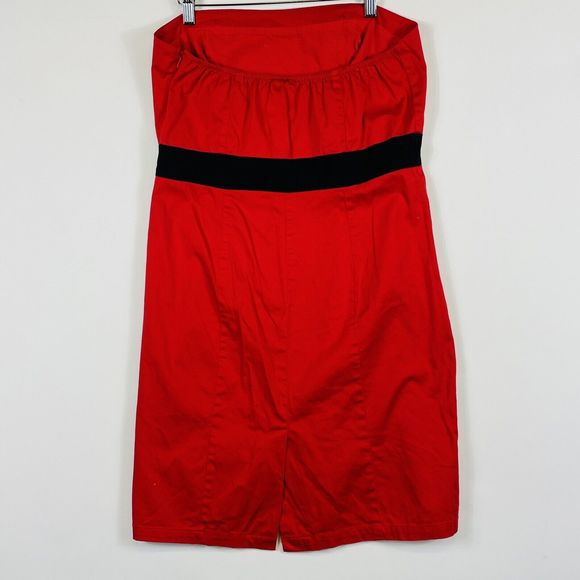 Hearts & Roses Red Sleeveless Strapless Rockabilly Nautical Dress Womens 16 US - Picture 4 of 8